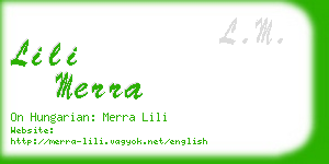 lili merra business card